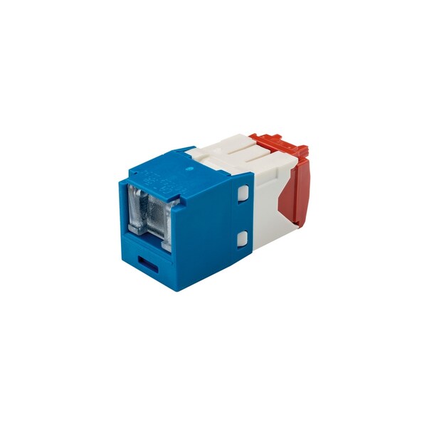 Panduit 1-PORT MOD JACK CAT5E 8W8P UTP, MINICOM T568A/B SPRING SHUTTER, BLUE CJH5E88TGBU